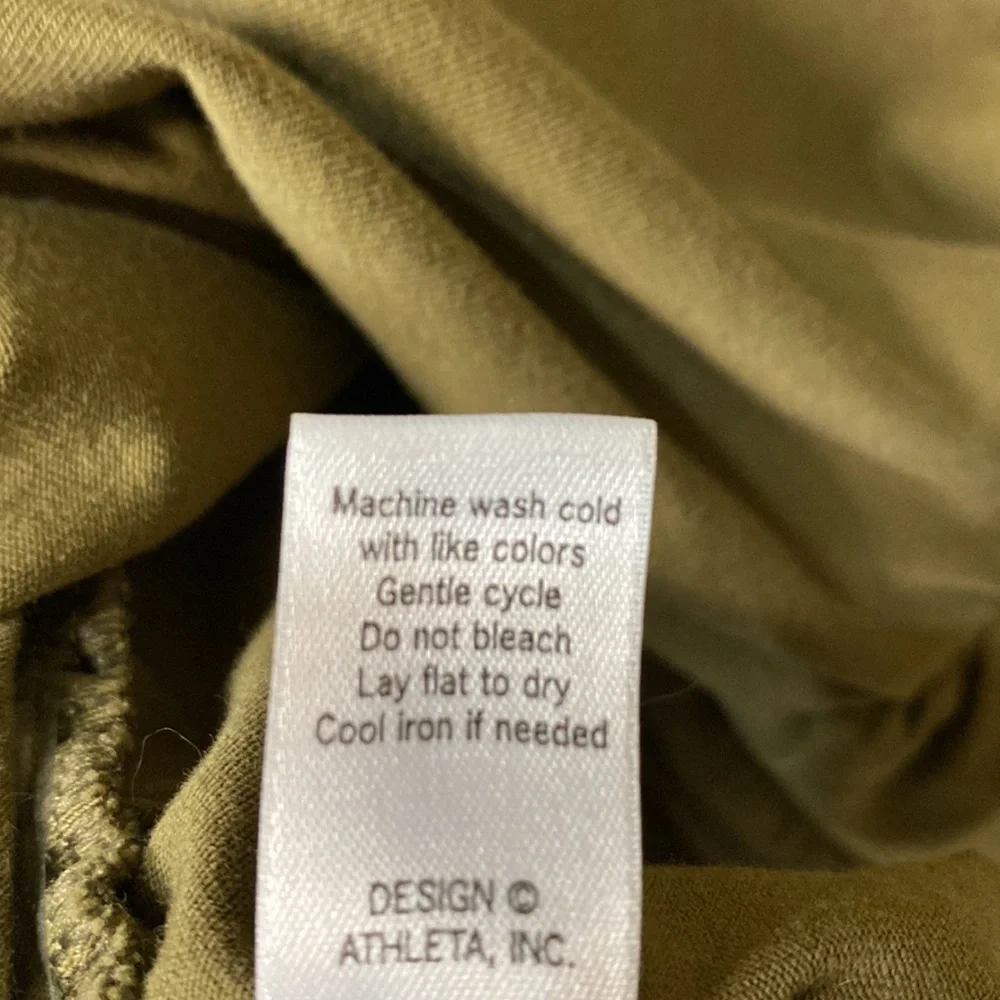 Athleta Olive Long Sleeve Ruched Sides Top S - Picture 7 of 11